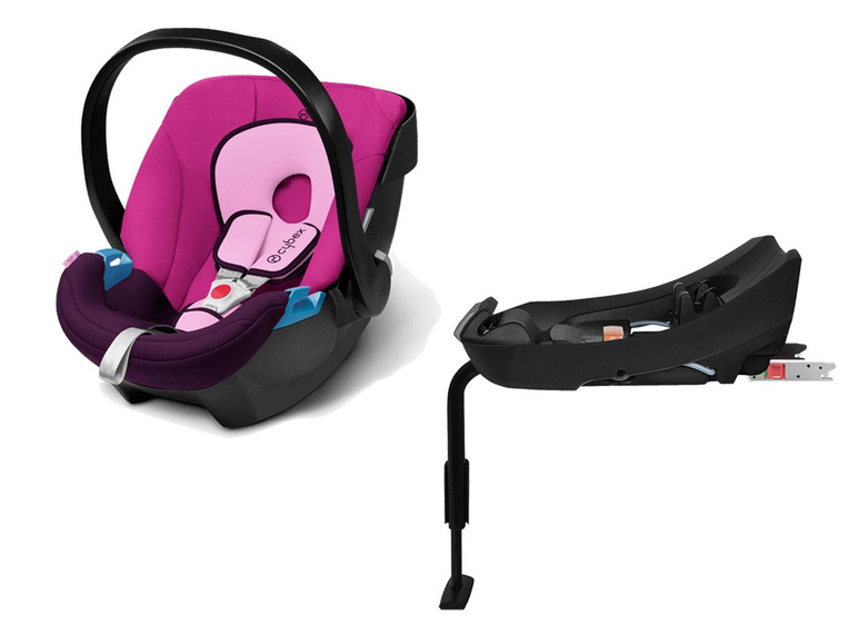 Gehe zu Vollbildansicht: CYBEX SILVER Set Babyschale Aton Purple Rain und Base-Fix SL - Bild 1