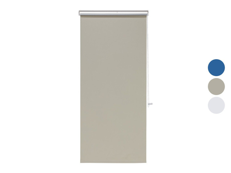 Gehe zu Vollbildansicht: Thermo-Rollo, für Tür, mit lichtreflektierender Rückseite, Seitenzug, Montageschiene - Bild 1