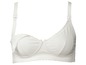 Weißer, gepolsterter Still-BH mit Clip-Verschlüssen.