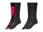 Zwei Paar schwarze Sportsocken mit rosa und grauen Akzenten.