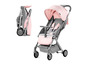Kinderkraft Kinderwagen in Rosa und Grau, ausgeklappt und zusammengeklappt.