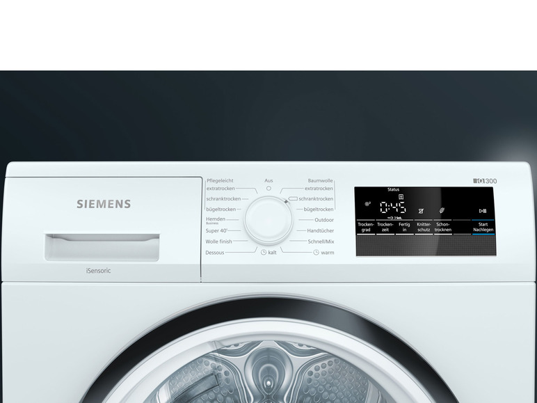 Gehe zu Vollbildansicht: Siemens Wärmepumpentrockner »WT45HVA1« 8kg weiß - Bild 4