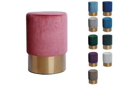 KAYOOM Hocker »Nano 110«, rundes Möbelstück,mit Polyesterbezug und Edelstahlfuß