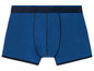 Blaue Boxershorts mit schwarzem Bund.