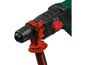 Ein grün-roter Bohrhammer mit zusätzlichem Griff.