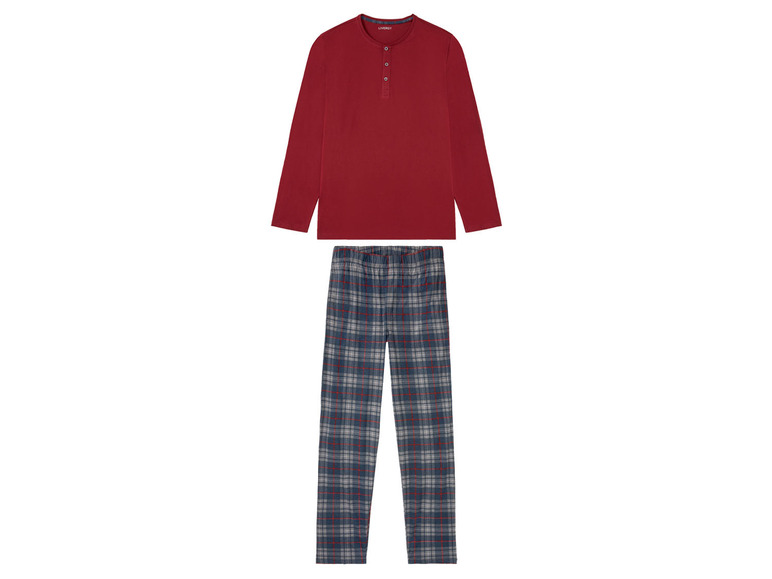 Gehe zu Vollbildansicht: LIVERGY® Herren Pyjama lang, leger geschnitten, mit Baumwolle - Bild 10