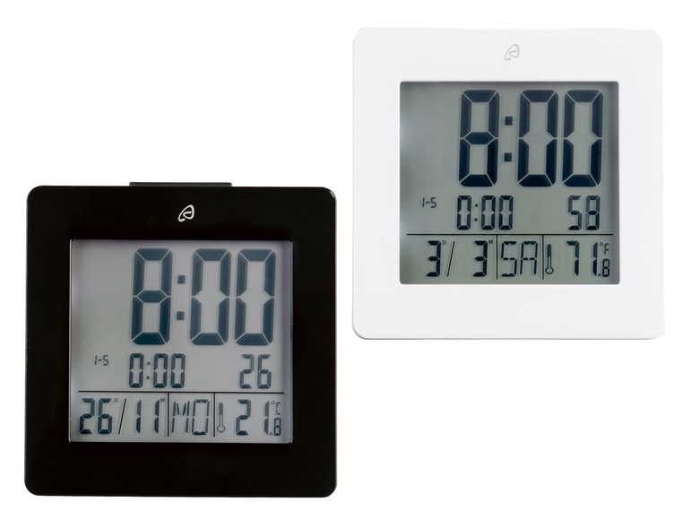 Gehe zu Vollbildansicht: AURIOL® LCD Funkwecker, mit Temperaturanzeige, Kurzbeleuchtung, Schlummerfunktion - Bild 1