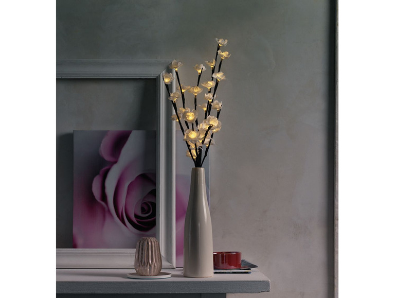 Gehe zu Vollbildansicht: MELINERA® Vase, mit Frühlingszweig und LED-Beleuchtung, Batteriebetrieb, aus Keramik - Bild 4