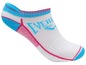 Weiße Everlast Socken mit blauen und rosa Details.