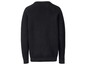 Schwarzer Pullover mit langen Ärmeln.