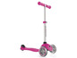Ein rosa Globber-Tretroller mit drei Rädern.