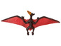 Eine rote Plastik-Pterodactyl-Spielzeugfigur.