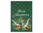Weihnachts-Geschirrtuch mit Blumen und dem Schriftzug 'Merry Christmas'.