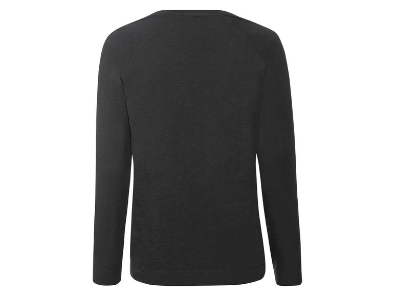 Ein dunkelgraues Langarmshirt mit Raglanärmeln.