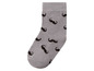 Graue Socke mit schwarzem Schnurrbartmuster
