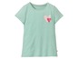 Mintgrünes T-Shirt mit Herz-Druck für Mädchen.