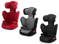 Drei Kinderkraft Autositze in Rot, Grau und Schwarz.