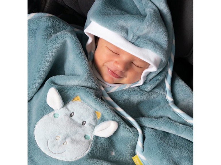 Gehe zu Vollbildansicht: Fehn Einschlagdecke »Drache«, kuschelige Babydecke passend für Babyschalen & Autositze - Bild 2