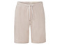 Beige Leinen Shorts mit Kordelzug.