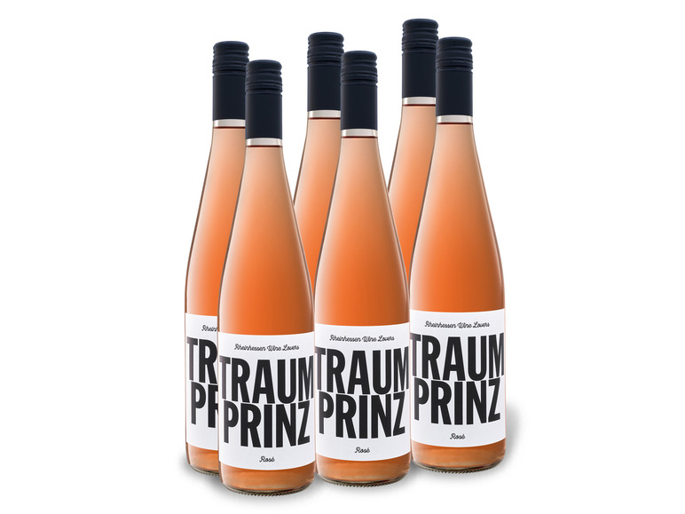 6 x 0,75-l-Flasche Weinpaket Traumprinz Rosé Rheinhessen QbA, Roséwein