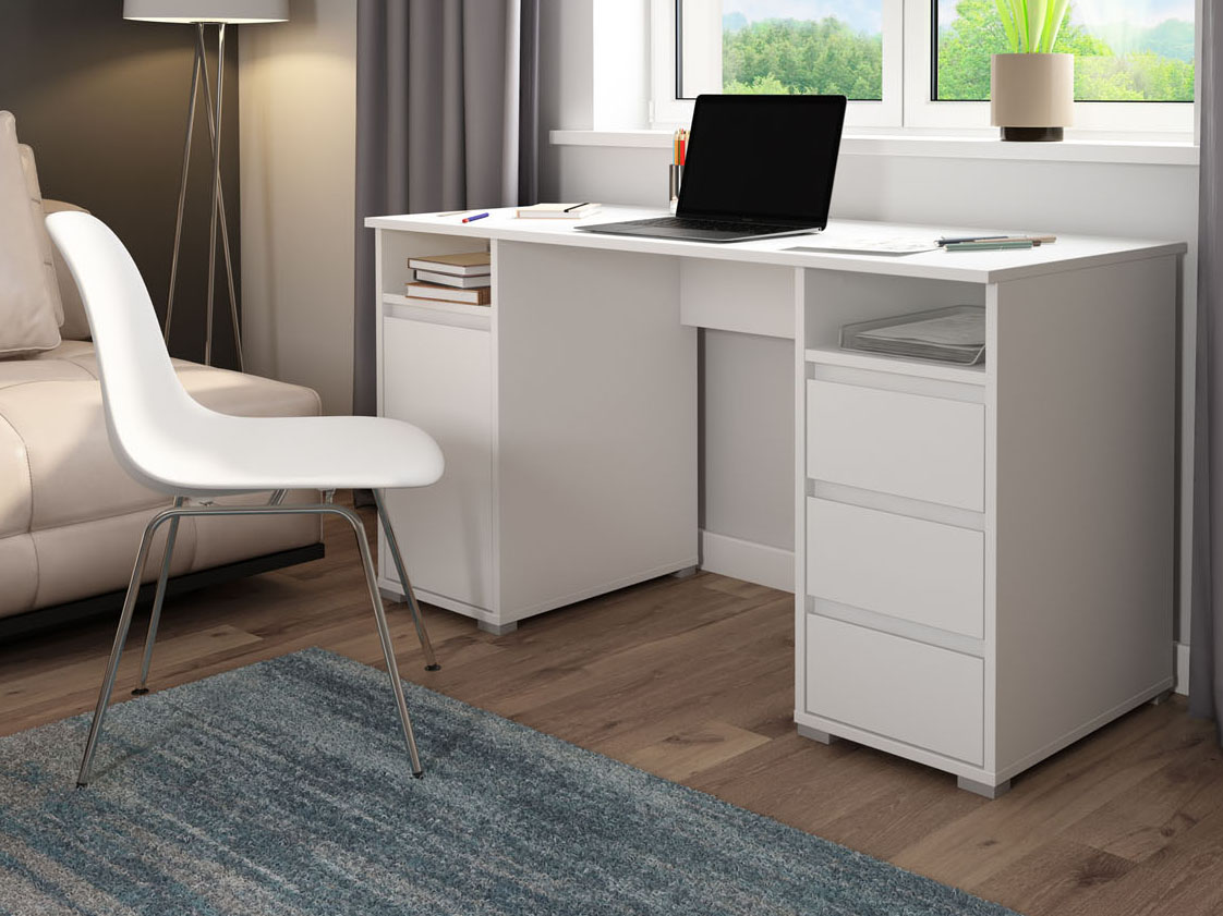 BYLIVING Schreibtisch Lobo (weiß) – Bild 2 von 4