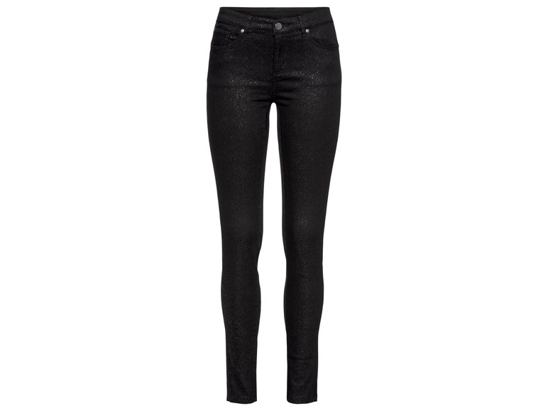 Schwarze Skinny Jeans mit Glitzer.