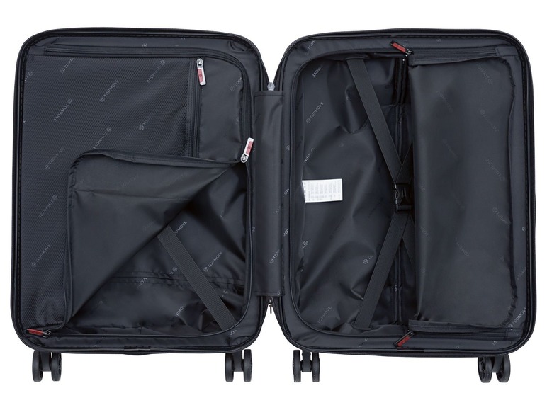 Gehe zu Vollbildansicht: TOPMOVE® Handgepäckkoffer, 30 l, aus Polycarbonat, 4 Komfort-Zwillingsrollen (360°) - Bild 9