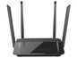 Schwarzer D-Link WLAN-Router mit vier Antennen.