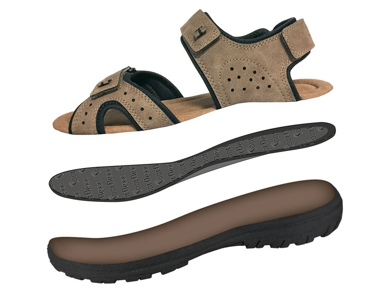 Gehe zu Vollbildansicht: LIVERGY® Sandale Herren, G-Weite, flexible Footflexx-Laufsohle, Lederdecksohle - Bild 5