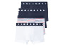 Drei Boxershorts mit Sternen- und Streifenmuster.