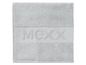 Ein graues Handtuch mit dem Mexx-Logo.