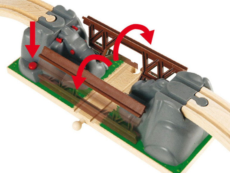 Gehe zu Vollbildansicht: BRIO 33391 »Einsturzbrücke«, 3-teilig, mit 2 Rampengleisen, ab 3 Jahren - Bild 2