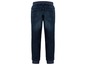 Dunkelblaue Jeans mit elastischem Bund.