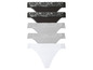 Ein Set mit fünf Damen-Slips mit Spitze.