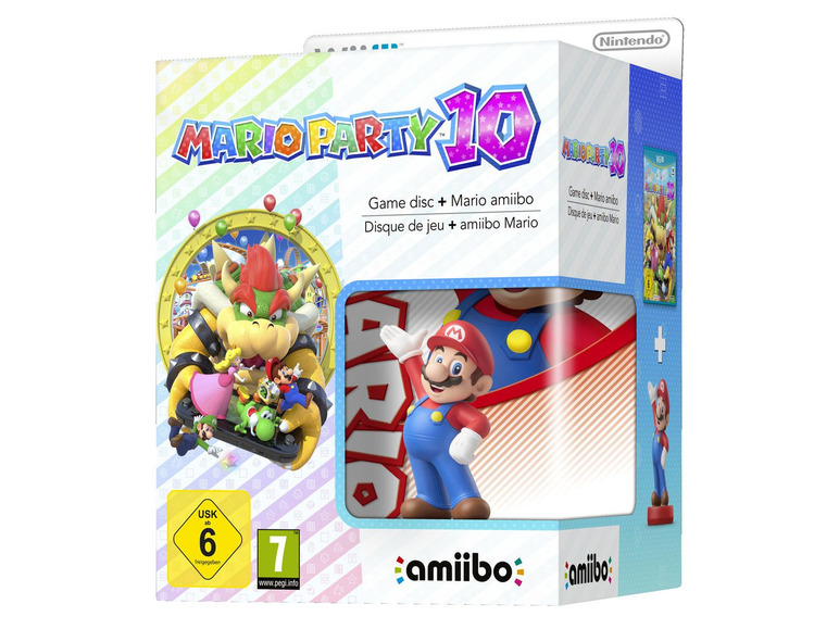 Gehe zu Vollbildansicht: Nintendo Mario Party 10 + amiibo-Figur Mario - Konsole WI-U - Bild 1
