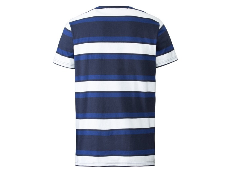Ein blau-weiß gestreiftes T-Shirt
