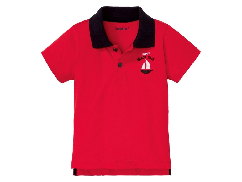 Gehe zu Vollbildansicht: LUPILU® Baby Poloshirt Jungen, mit Seitenschlitzen, verlängerte Rückseite, reine Baumwolle - Bild 6