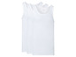 Drei weiße Tanktops von Livergy.