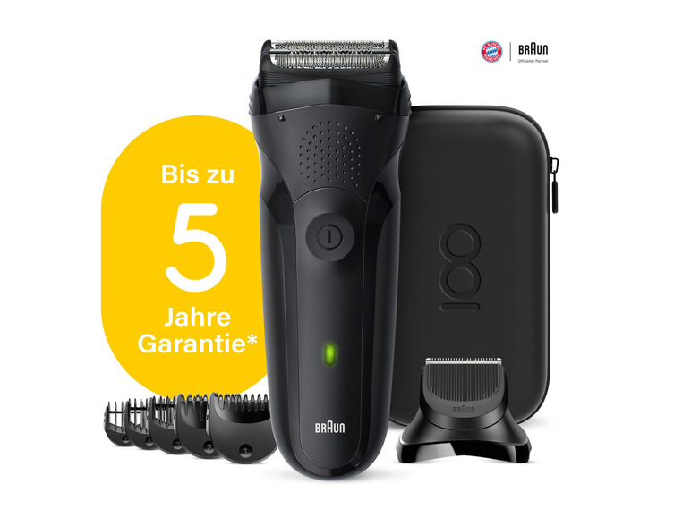 Gehe zu Vollbildansicht: BRAUN Series 3 Elektrischer Rasierer, Design Edition mit Reise-Etui – Schwarz - Bild 5