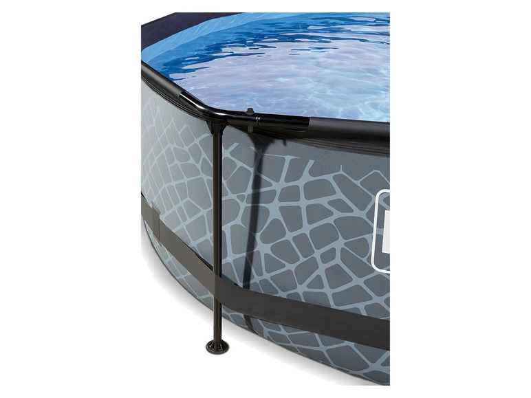 Gehe zu Vollbildansicht: EXIT Frame Pool »Stoneoptik«, Rahmenpool mit Sonnendach und Filterpumpe, natürliches Design - Bild 5