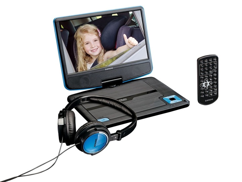 Gehe zu Vollbildansicht: Lenco DVP-910 Tragbarer 9"-DVD-Player mit fester Autohalterung und Kopfhörer - Bild 2