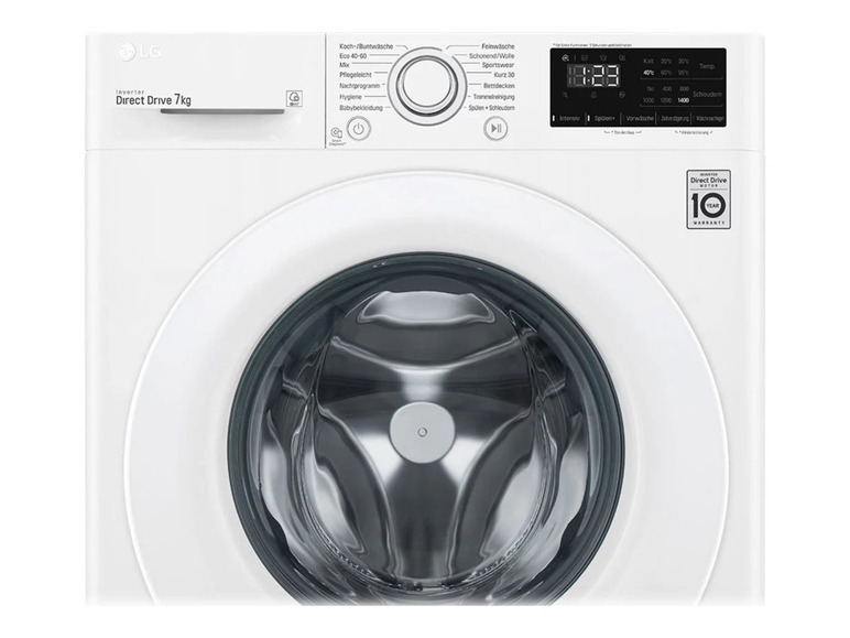 Gehe zu Vollbildansicht: LG »F14WM7LN0E« Freistehende Waschmaschine, Frontlader, Weiß, 1400 U/min,7 kg - Bild 2