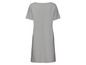 Ein graues Kleid mit kurzen Ärmeln.