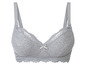 Grauer, gepolsterter, nahtloser BH mit Spitzendetails