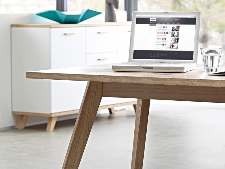 Gehe zu Vollbildansicht: Germania Ess- / Schreibtisch »GW-Oslo«, skandinavisches Design, mit Massivholz Füßen - Bild 2