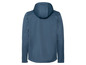 Blaue Herrenjacke mit Kapuze.
