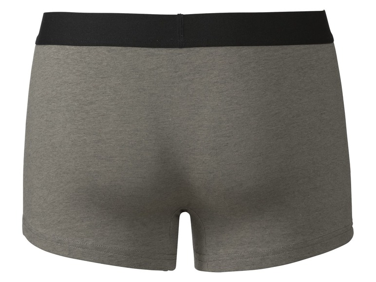 Graue Boxershorts mit schwarzem Bund.