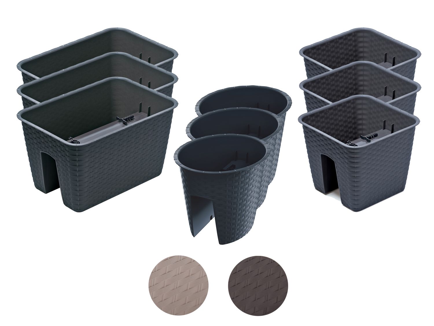 ProsperPlast Ratolla PW Vaso Portavaso Rettangolare In Plastica - Colore Mocca Beige - 38.6x15.4x14.2 Cm