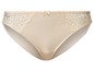 Beigefarbene Unterhose mit Spitze.