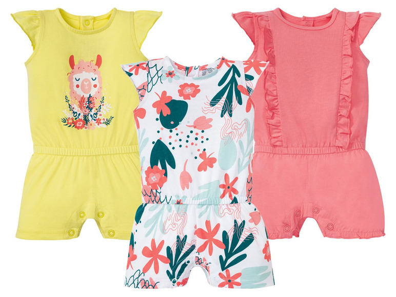 Gehe zu Vollbildansicht: LUPILU® Baby Jumpsuit Mädchen, mit Druckknöpfen - Bild 1